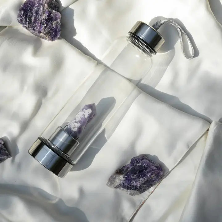 Glass Crystal Charged Water Bottle