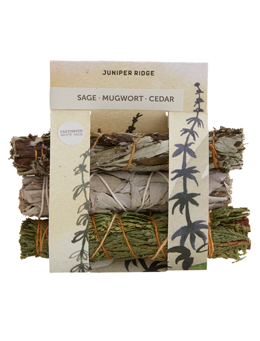 Farmed White Sage, Mugwort & Cedar Natural Incense Bundles