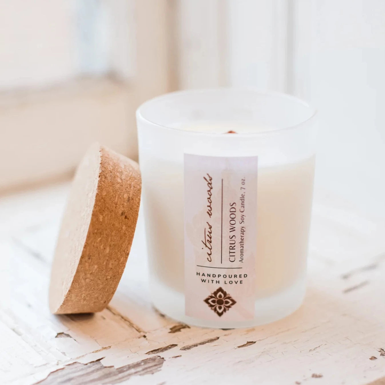 Natural Aromatherapy Candle: Citrus Woods