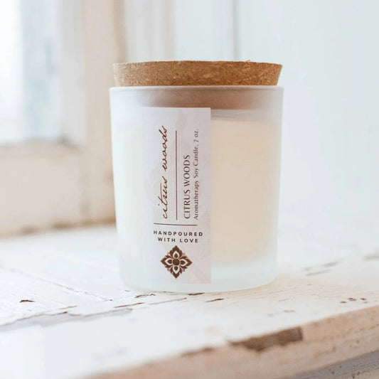 Natural Aromatherapy Candle: Citrus Woods