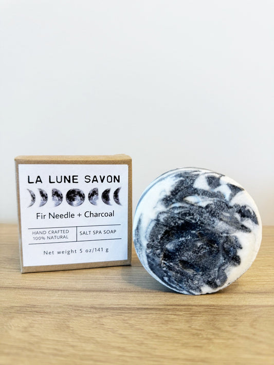 La Lune Savon Cylinder Soap - Fir Needle and Charcoal