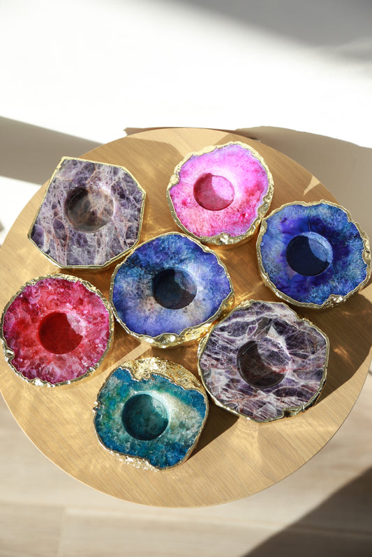 Agate Tea Light Candle Holder