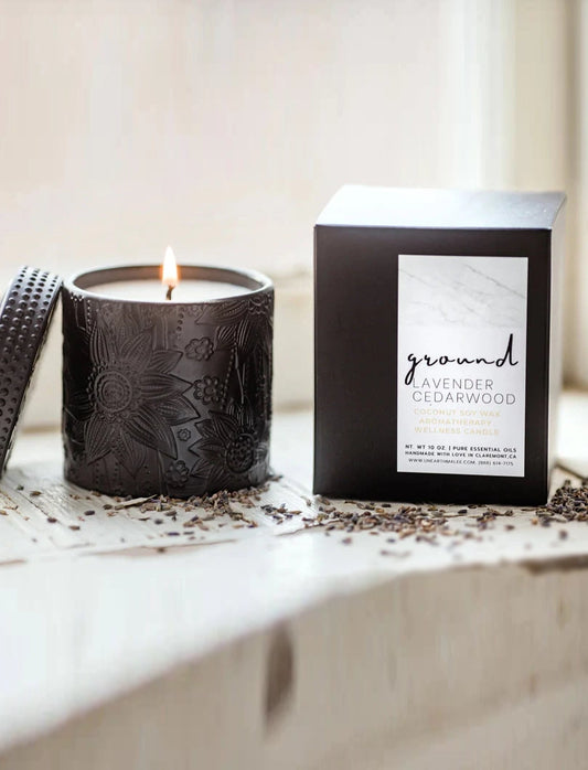 Natural Aromatherapy Candle: Lavender Cedarwood Lotus