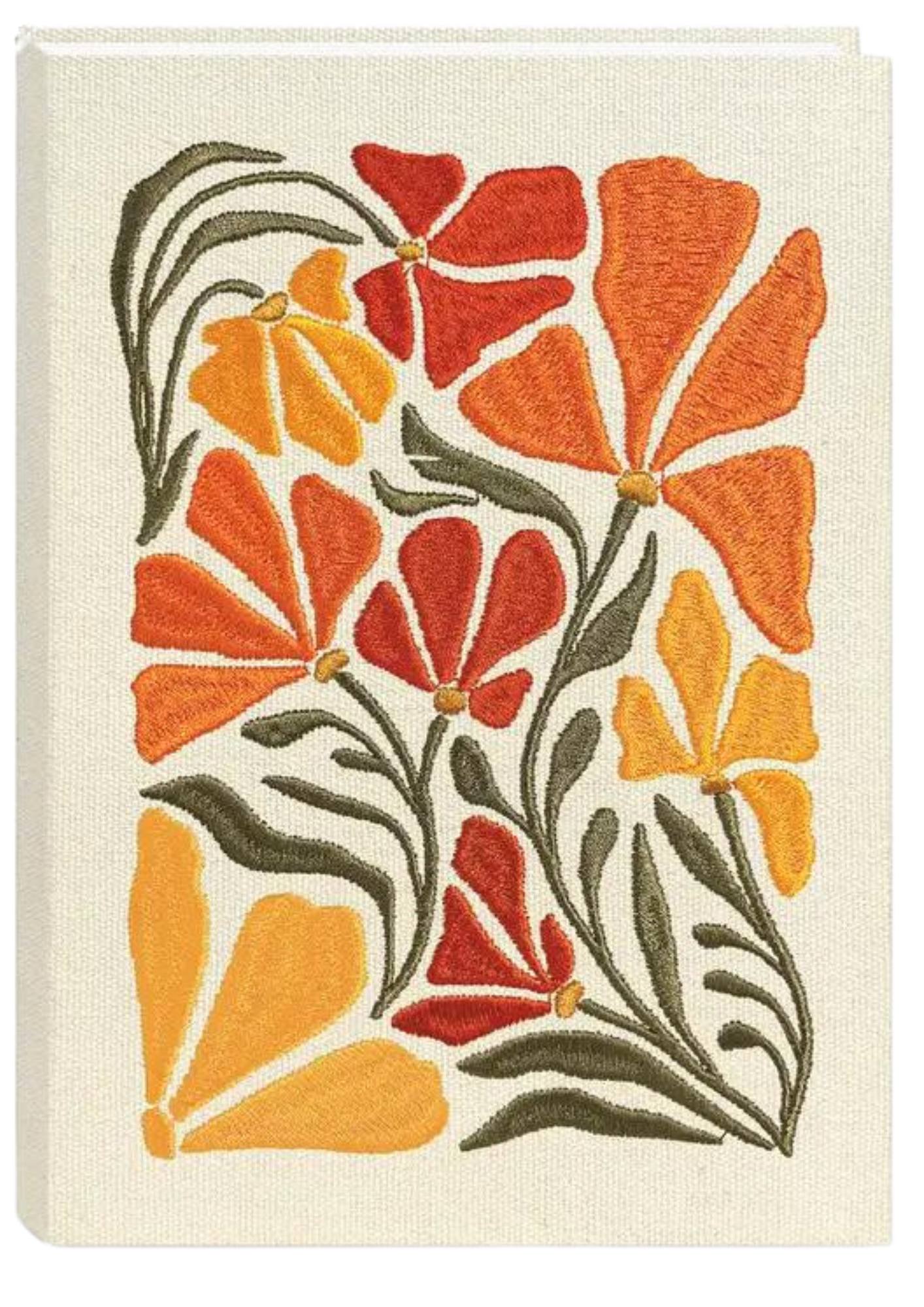 Fabric Embroidered Journal: Poppy Flower