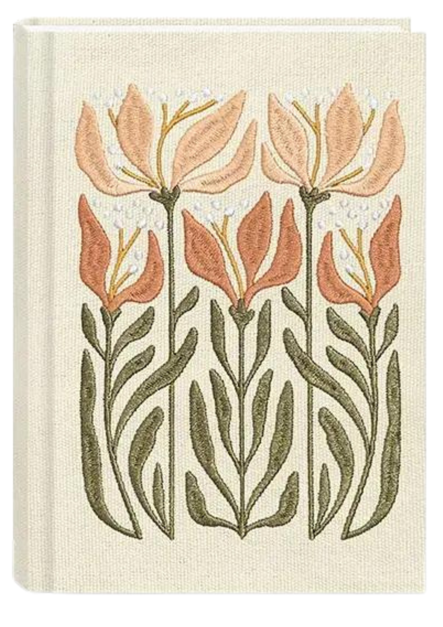 Fabric Embroidered Journal: Lily Flower