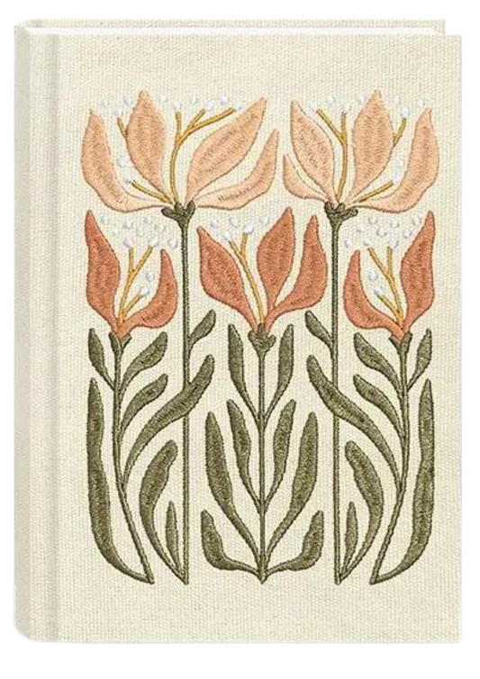 Fabric Embroidered Journal:  Lily Flower
