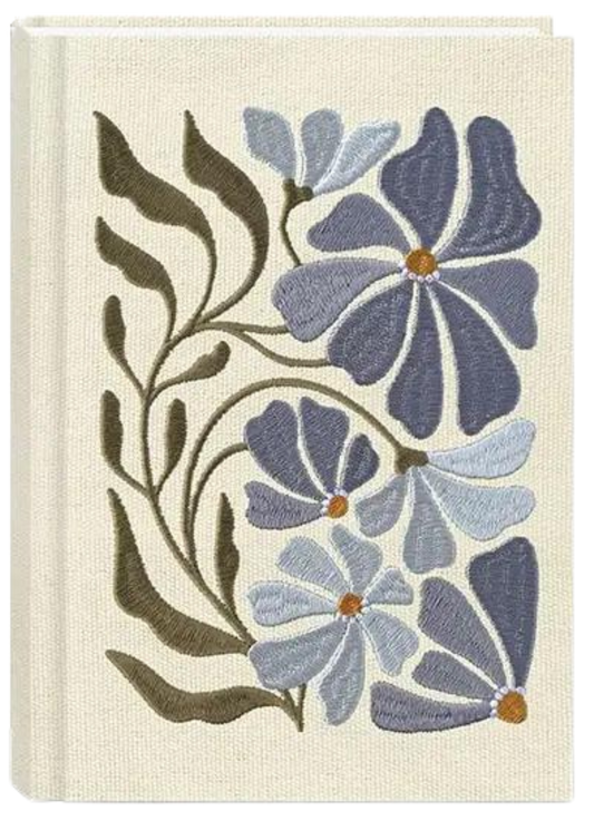 Fabric Embroidered Journal: Aster Flower