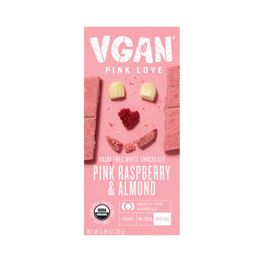 Vegan White Chocolate Pink Raspberry & Almond