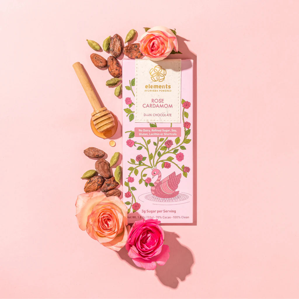 Ayurvedic Rose Cardamom Dark Chocolate