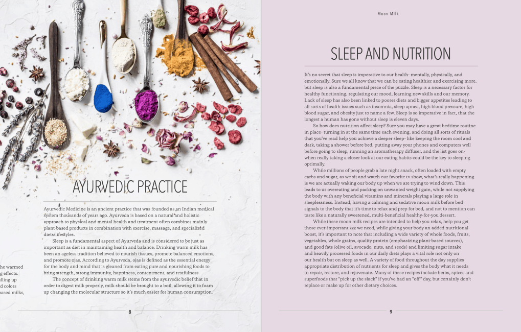 Paperback Book: Moon Milk - 55 Plant-Based Recipes for a Good Night's Sleep