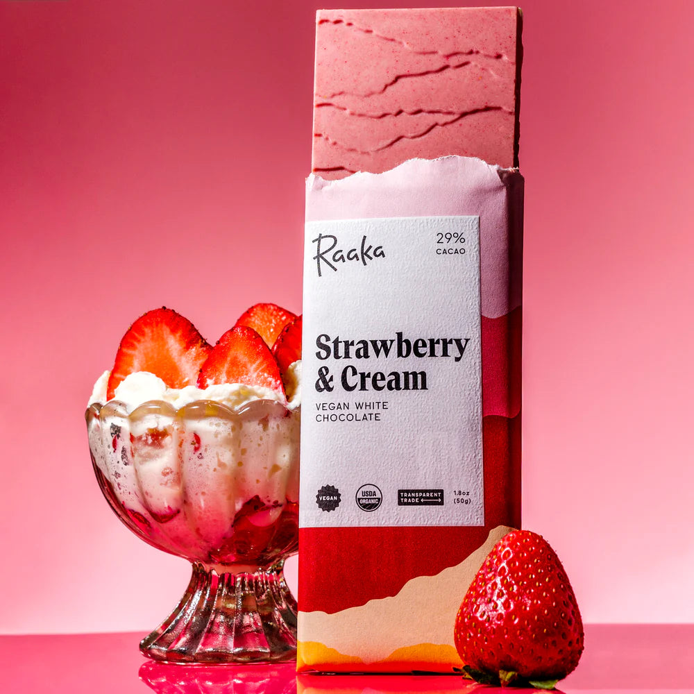Strawberry & Cream Vegan White Chocolate