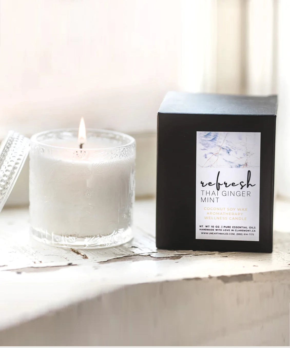 Natural Aromatherapy Candle: Thai Ginger Mint Lotus