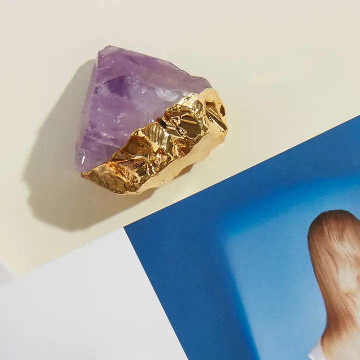 Gold Gilded Natural Standing Amethyst Points