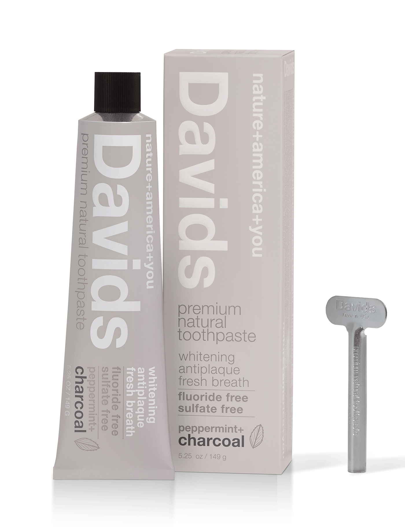 Davids Premium Toothpaste - Charcoal + Peppermint