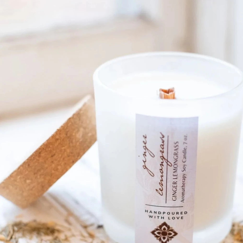 Natural Aromatherapy Candle: Ginger Lemongrass