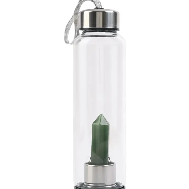 Glass Crystal Charged Water Bottle