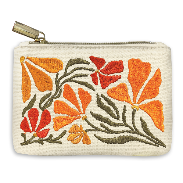 Flower Market Coin Pouch: Poppy