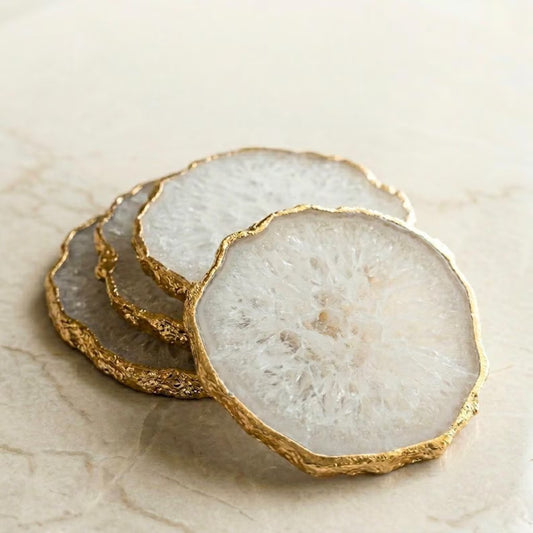 Agate Slice with Gold Trim