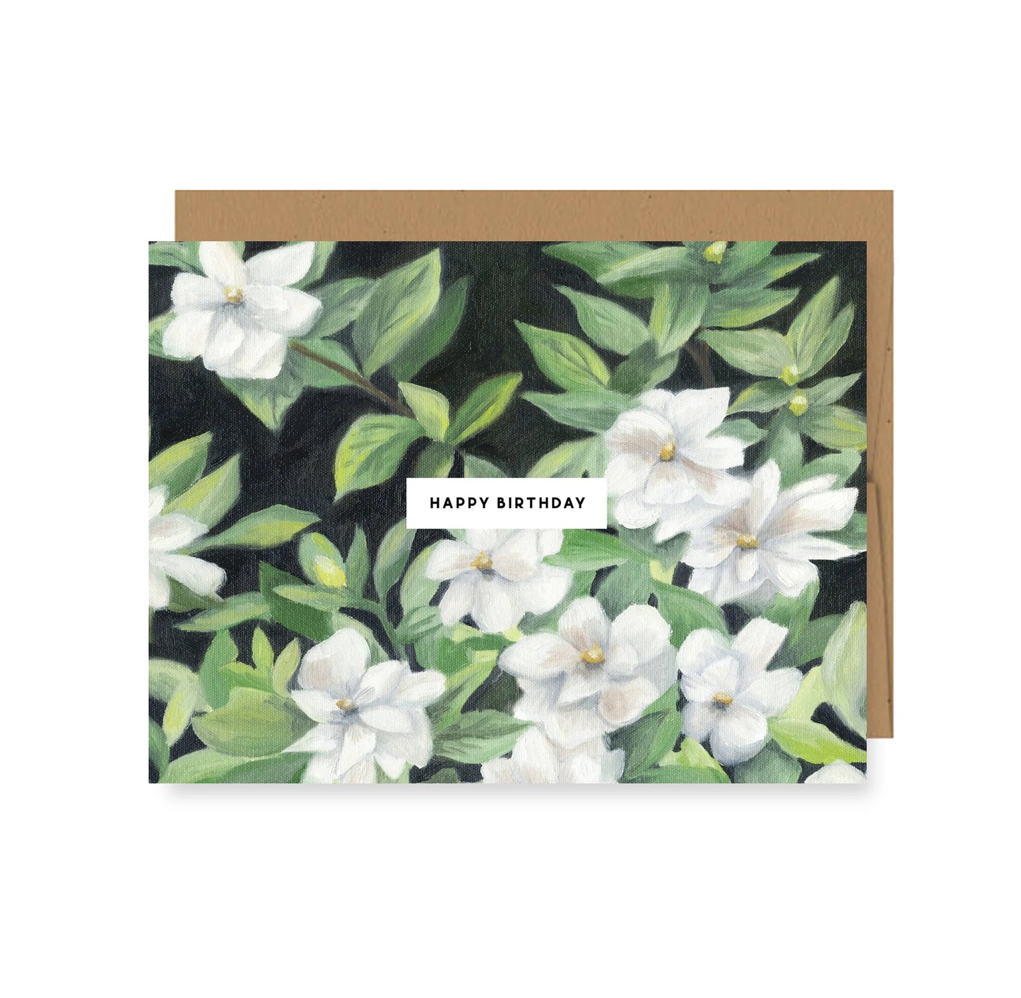 Black and White Floral Birthday Card