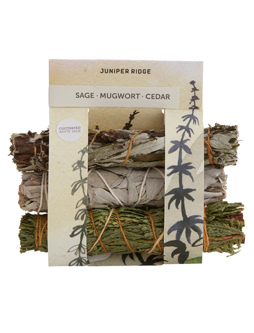 Farmed White Sage, Mugwort & Cedar Natural Incense Bundles