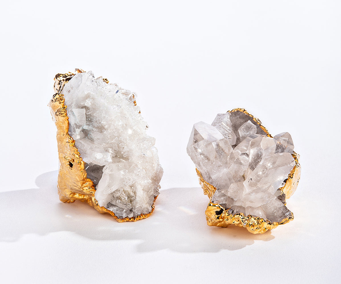 Gold Gilded Quartz Cluster