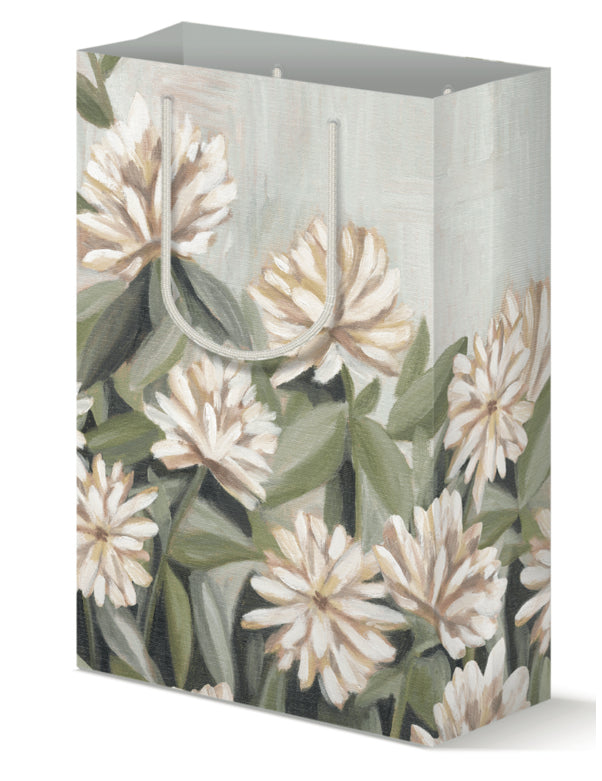 Sage and White Floral Gift Bag