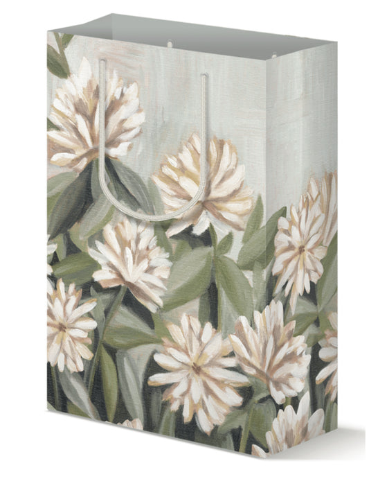 Sage and White Floral Gift Bag