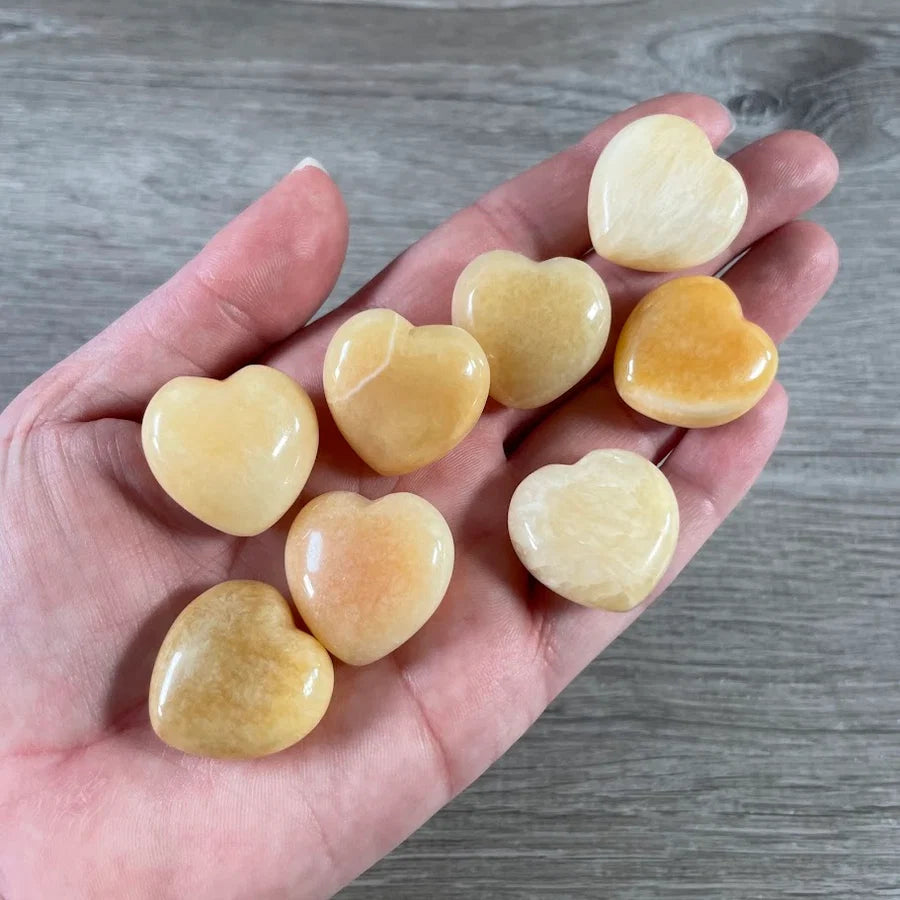 Puffy Heart Stone - Orange Calcite