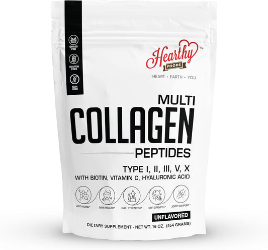 Multi Collagen Peptides Protein Powder with Biotin, Hyaluronic Acid & Vitamin C