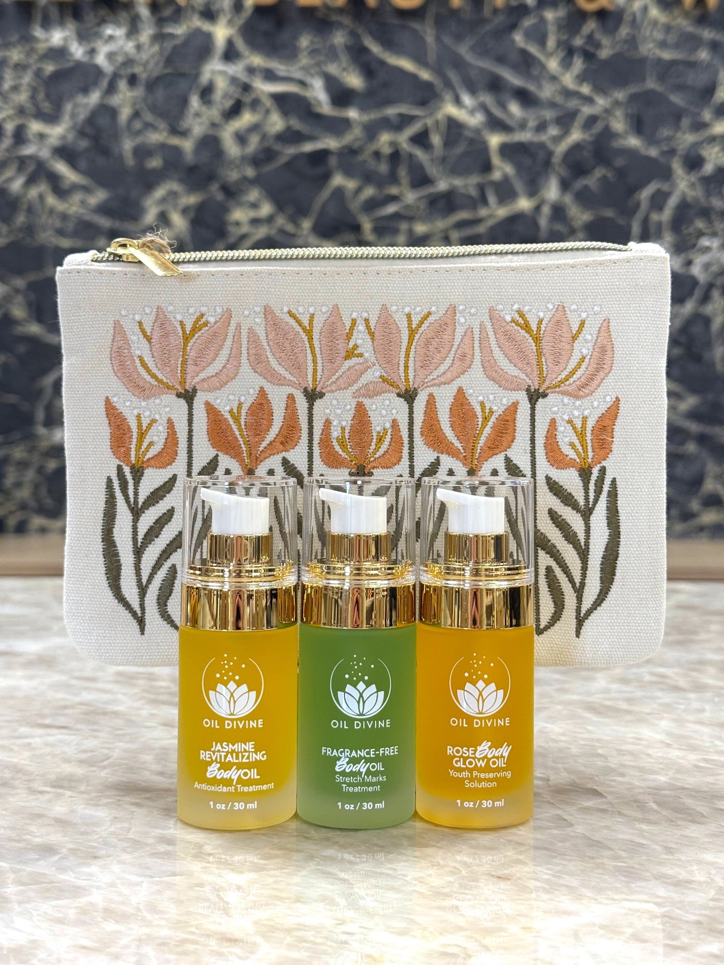 Travel Set: Jasmine, Fragrance-free, Rose Body Oil Set