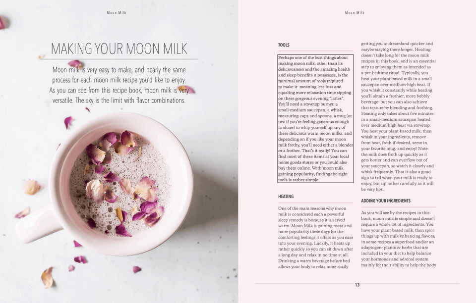 Paperback Book: Moon Milk - 55 Plant-Based Recipes for a Good Night's Sleep