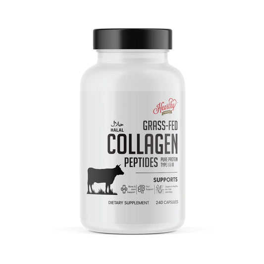 Collagen Capsules Supplement (Type I, III), 240 Collagen Peptides Capsules Grass-Fed