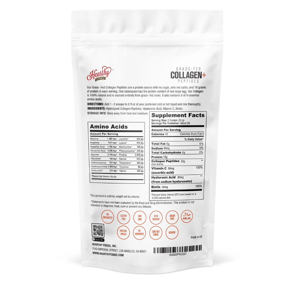 Multi Collagen Peptides Protein Powder with Biotin, Hyaluronic Acid & Vitamin C