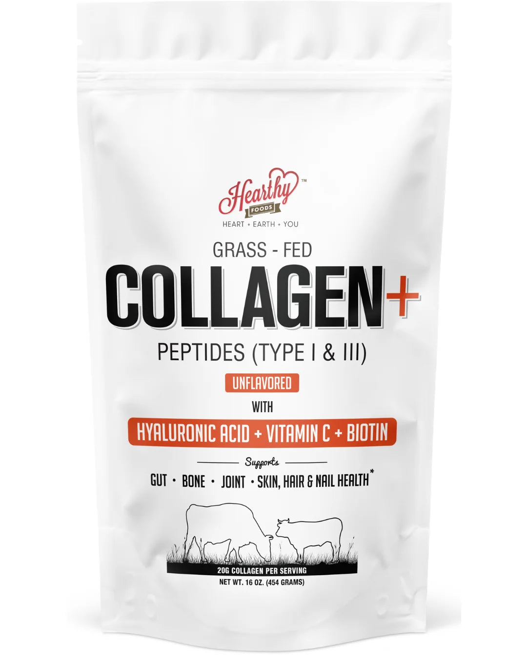 Multi Collagen Peptides Protein Powder with Biotin, Hyaluronic Acid & Vitamin C