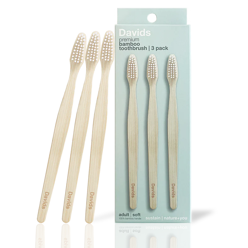 Davids Premium Bamboo Toothbrush - Adult Soft / 3 Pack