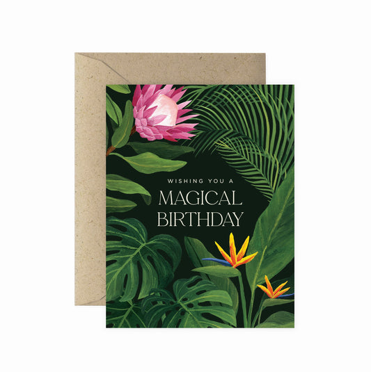 Magical Birthday Lush Tropical Greeting Card